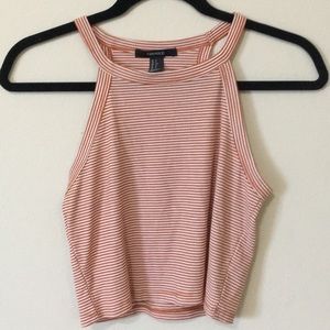 ❤️ Forever 21 Burnt Orange Striped Crop Top